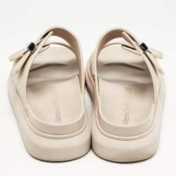 Alexander McQueen Beige Rubber Hybrid Slides Size 39