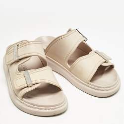 Alexander McQueen Beige Rubber Hybrid Slides Size 39