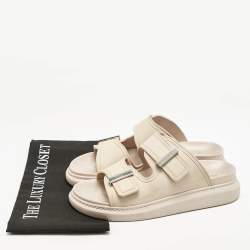 Alexander McQueen Beige Rubber Hybrid Slides Size 39