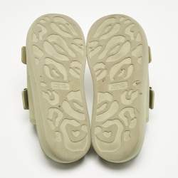 Alexander McQueen Green Rubber Logo Embossed Slide Sandals Size 40
