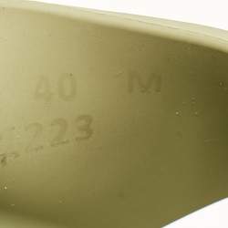 Alexander McQueen Green Rubber Logo Embossed Slide Sandals Size 40