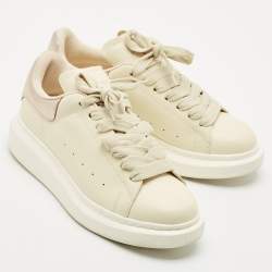 Alexander McQueen Grey Leather Oversized Lace Up Sneakers Size 39