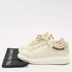 Alexander McQueen Grey Leather Oversized Lace Up Sneakers Size 39