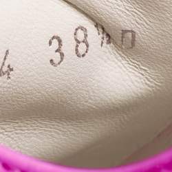 Alexander McQueen White/Neon Pink Canvas and Leather Slick Chunky Sneakers Size 38.5