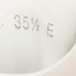 Pre Owned Alexander McQueen White/Pink Leather and Suede Larry Low Top Sneakers Size 35.5