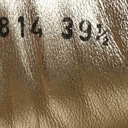 Alexander McQueen Gold Foil Leather Oversized Low Top Sneakers Size 39..5