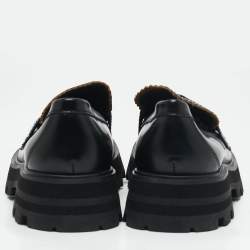 Alexander McQueen Black Leather Wander Loafers Size 37