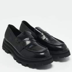 Alexander McQueen Black Leather Wander Loafers Size 37