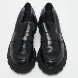 Alexander McQueen Black Leather Wander Loafers Size 37