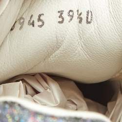Alexander McQueen White Leather and Glitter Oversized Low Top Sneakers Size 39.5