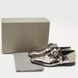 Alexander McQueen Silver Leather Foldable Loafers Size 39