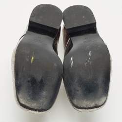 Alexander McQueen Silver Leather Foldable Loafers Size 39