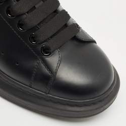 Alexander McQueen Black Leather Larry Sneakers Size 40.5