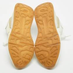 Alexander McQueen Cream/Off White Leather and Fabric Oversized Runner Sneakers Size 40