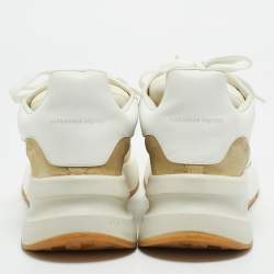 Alexander McQueen Cream/Off White Leather and Fabric Oversized Runner Sneakers Size 40