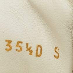 Pre Owned Alexander McQueen Blue/White Leather and Suede Oversized Lace Up Sneakers Size 35.5