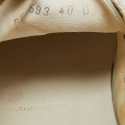 Pre Owned Alexander McQueen White Canvas and Rubber Tread Slick Sneakers Size 40