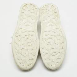 Pre Owned Alexander McQueen White Canvas and Rubber Tread Slick Sneakers Size 40