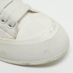 Pre Owned Alexander McQueen White Canvas and Rubber Tread Slick Sneakers Size 40