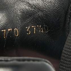 Pre Owned Alexander McQueen Black Leather Oversized Sneakers Size 37.5