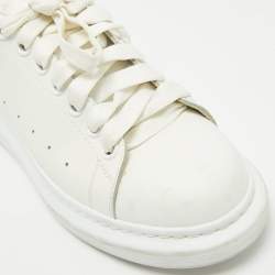 Alexander McQueen White/Beige Leather Oversized Sneakers Size 39