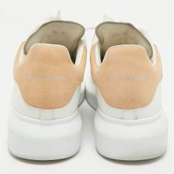 Alexander McQueen White/Beige Leather Oversized Sneakers Size 39