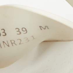 Pre Owned Alexander McQueen White Rubber Hybrid Chelsea Flat Sandals Size 38