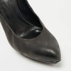 Pre Owned Alexander McQueen Black Leather Studded Platform Pumps Size 40