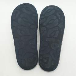 Alexander McQueen Navy Blue Rubber Flat Slides Size 37