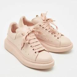 Alexander McQueen Pink Leather Oversized Low Top Sneakers Size 37