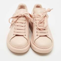 Alexander McQueen Pink Leather Oversized Low Top Sneakers Size 37