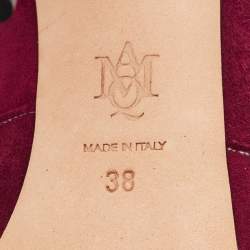 Alexander McQueen Burgundy Cut Out Suede Studded Ankle Booties Size 38