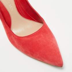 Alexander McQueen Red Suede Pointed Toe Pumps Size 41