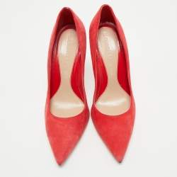 Alexander McQueen Red Suede Pointed Toe Pumps Size 41