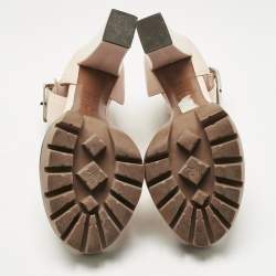 Pre Owned Alexander McQueen Pink Leather Platform Sandals Size 40