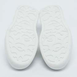 Pre Owned Alexander McQueen White Canvas and Suede Deck Plimsoll Lace Up Sneakers Size 38