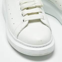 Pre Owned Alexander McQueen White/Iridescent Leather Larry Sneakers Size 41