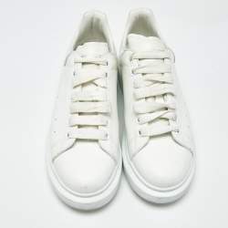 Pre Owned Alexander McQueen White/Iridescent Leather Larry Sneakers Size 41