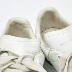 Pre Owned Alexander McQueen White/Black Leather Oversized Sneakers Size 38