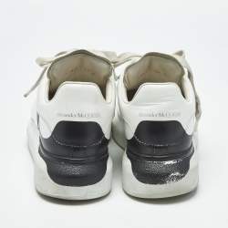 Pre Owned Alexander McQueen White/Black Leather Oversized Sneakers Size 38
