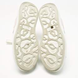 Pre Owned Alexander McQueen White/Pink Leather Oversized Sneakers Size 38.5