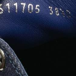 Pre Owned Alexander McQueen Blue/White Canvas and Rubber Tread Slick Sneakers Size 38.5