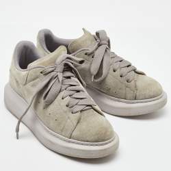 Pre Owned Alexander McQueen Grey suede Oversized Sneakers Size 38.5