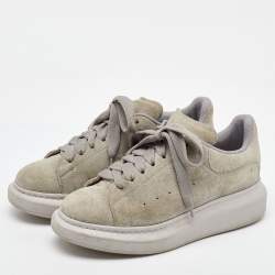 Pre Owned Alexander McQueen Grey suede Oversized Sneakers Size 38.5