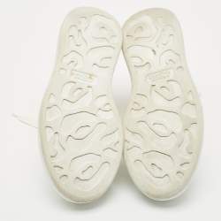 Pre Owned Alexander McQueen White/Gold Leather Oversized Sneakers Size 35.5