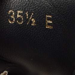 Pre Owned Alexander McQueen Black Leather Oversized Low Top Sneakers Size 35.5