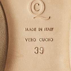 Pre Owned Alexander McQueen Peach Suede Skull Embroidered Smoking Slippers Size 39