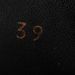 Pre Owned Alexander McQueen Black Velvet Crystal Embellished Buckle Sneakers Size 39