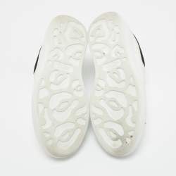 Pre Owned Alexander McQueen White/Black Leather Oversized Sneakers Size 34.5