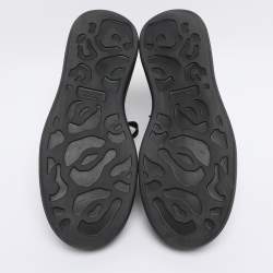 Pre Owned Alexander McQueen Black Leather Oversized Lace Up Sneakers Size 42